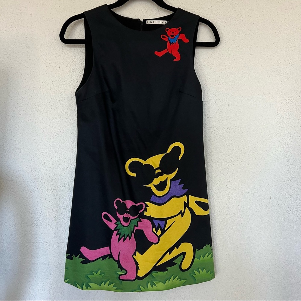 ✨ RARE ✨ Grateful Dead Dancing Bear 🐻 Shift Dress by Alice & Olivia